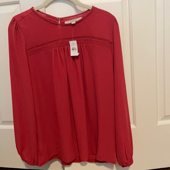 LOFT Tops Nwt Super Soft Mixed Material Blouse Poshmark